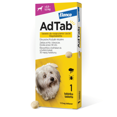 ADTAB DOG 112,5mg tabletka na pchły i kleszcze dla psa 2,5-5,5kg